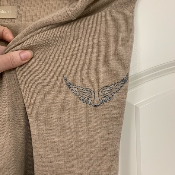 ❤️Zadig & Voltaire Ana Wool Cardigan Beige Open - Picture 4 of 5